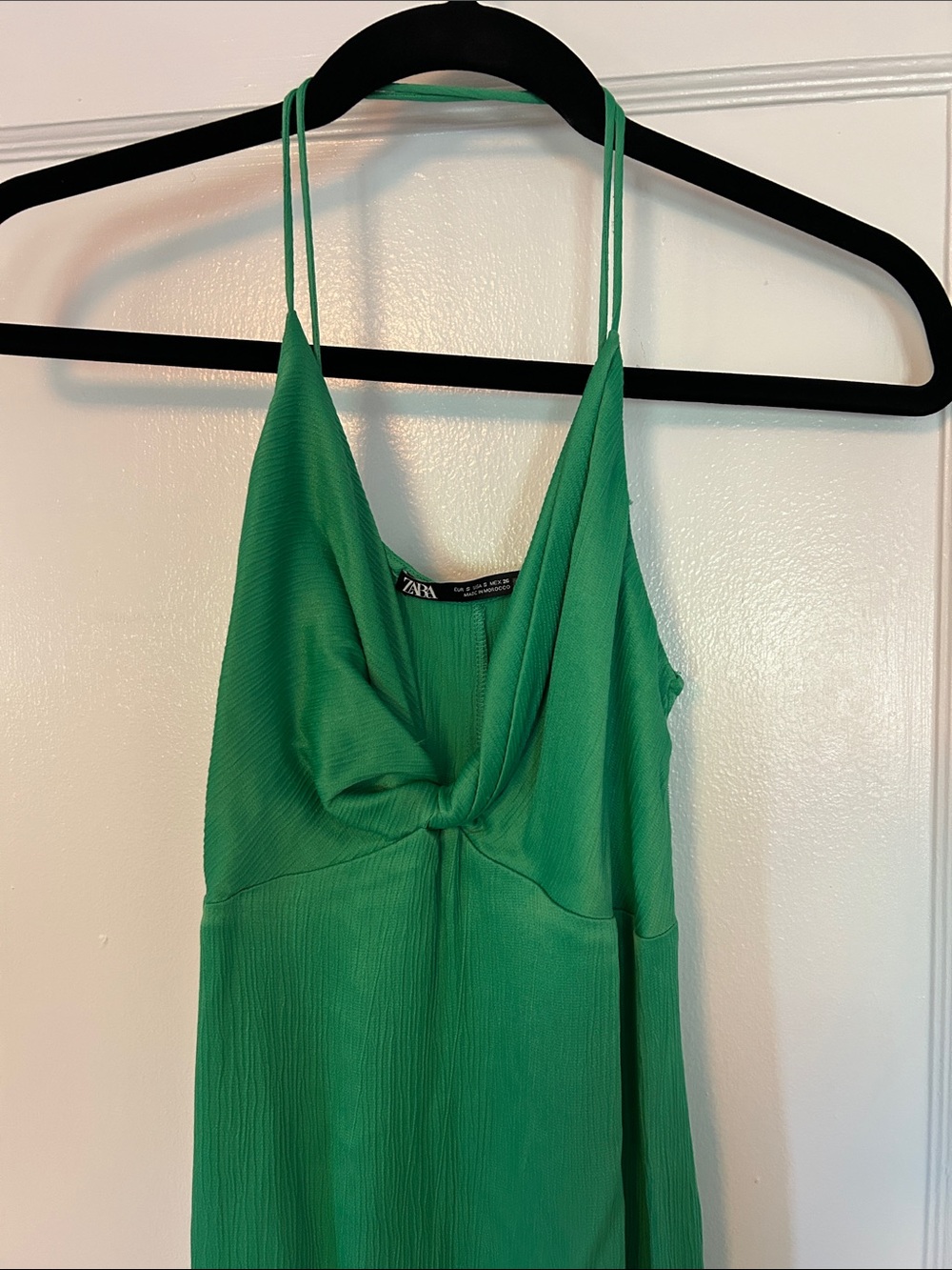 Zara Green Maxi Slip Dress with Twist Front - Picture 4 of 4